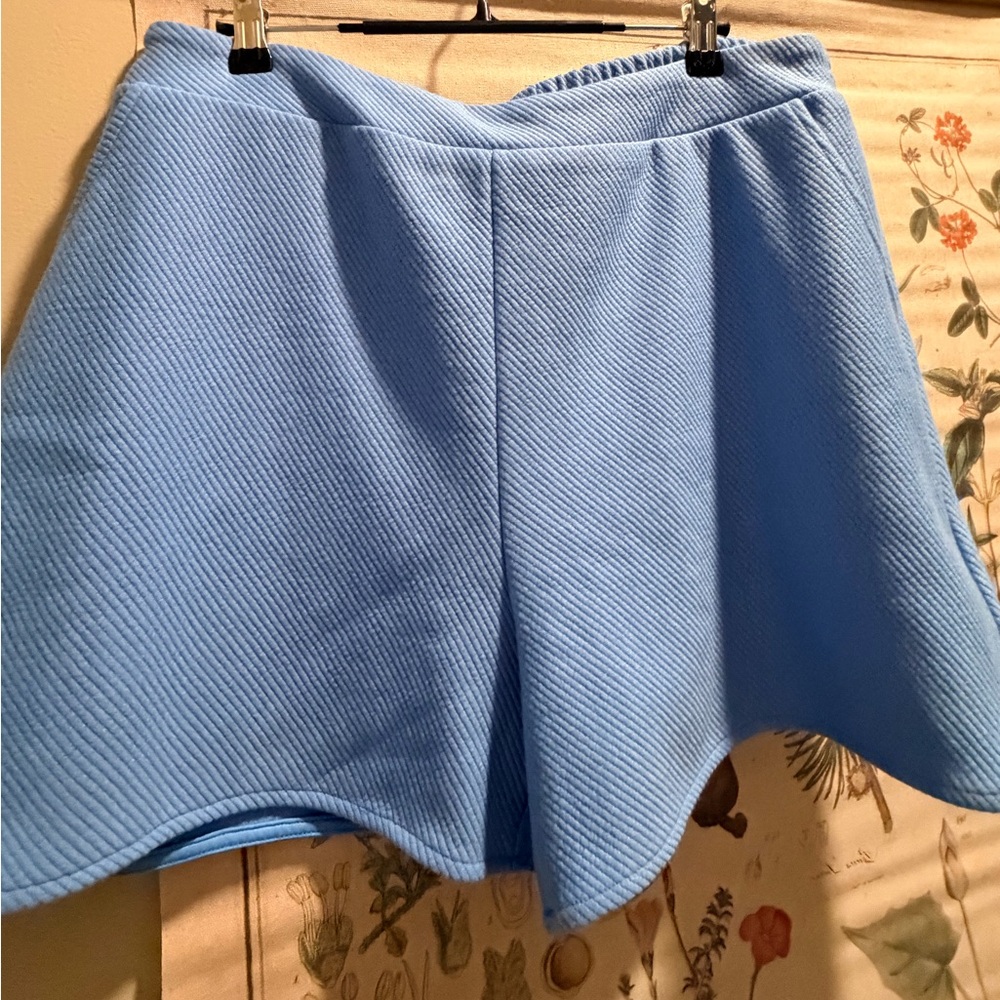 Chic High Waist Women's Shorts in Light Blue